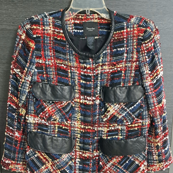 Smythe Tweed Plaid Jacket with Leather Accents - Picture 7 of 12